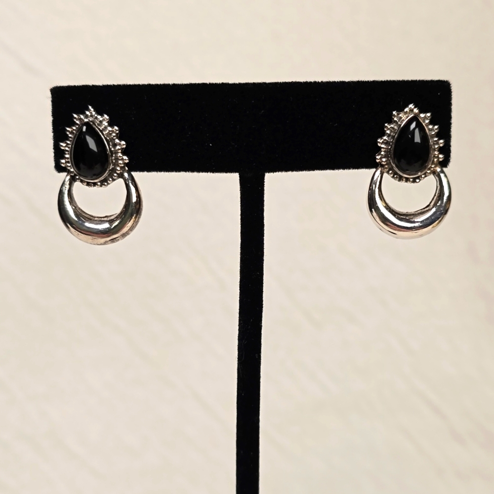 Black Onyx Sterling Silver Earrings